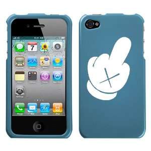   mouse glove middle finger on metallic sky blue phone cover Everything