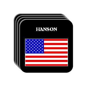 US Flag   Hanson, Massachusetts (MA) Set of 4 Mini Mousepad Coasters