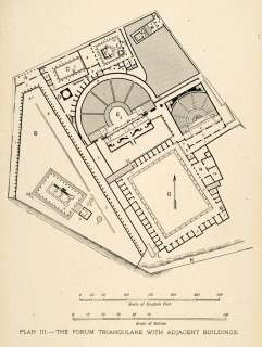   Architecture Layout Forum Triangulare Roman Pompeii Italy Plan  