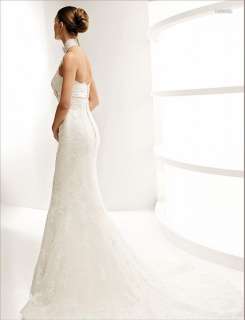 mermaid custom bridal wedding dress gown prom lace Sleeveless backless 