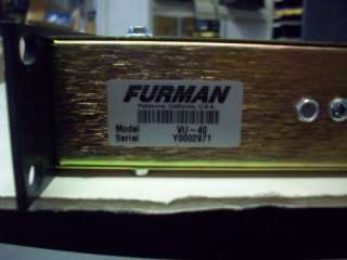 FURMAN SIGNAL PROCESSING VU 40 STEREO SYSTEM MONITOR VU40  