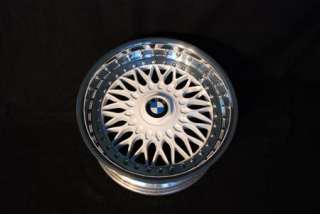 STAGGERED WHITE BBS RIMS BMW 8/9 X 17 MIRROR POLISHED