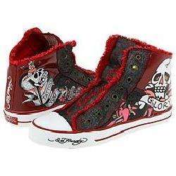 Ed Hardy Highrise Mens Burgundy Patent Leather Shoes  