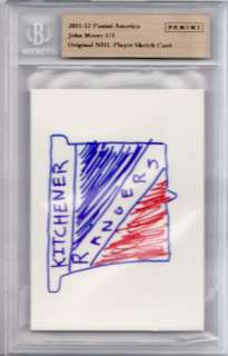 2011 12 Panini Original NHL Player Sketch Card 1/1 John Moore Auto 