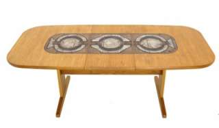 Danish Mid Century Modern Teak Tile Top Dining Table  