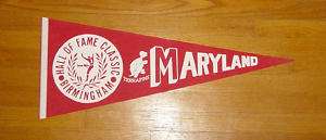 1977 Maryland Terrapins pennant Hall of Fame Bowl  