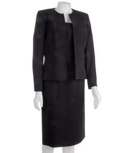Kasper Womens Black 3 piece Skirt Suit Set  
