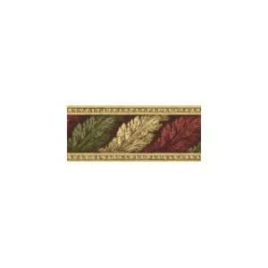  Bordered Leaves Brown and Gold Wallpaper Border in For Men 
