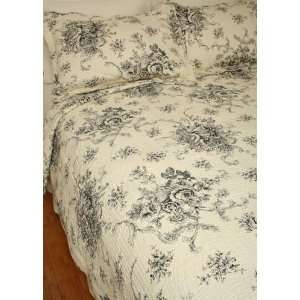    Ballard French Country Black Toile King Quilt