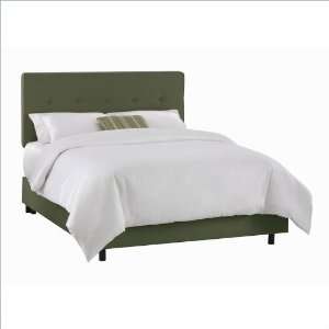   Skyline Premier Sage Five Button Upholstered Bed Furniture & Decor