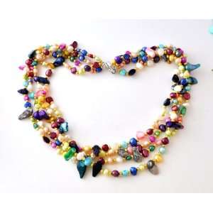   Four Strands Multicolor Fresh Water Pearls Necklace