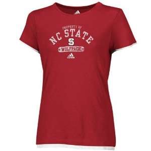   State Wolfpack Ladies Red Property Of T shirt: Sports & Outdoors