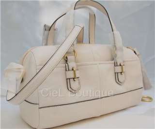 New NWT Auth Coach Chelsea Reese Leather Satchel Bag Tote White 