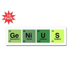   Sticker (10 Pack) Genius Periodic Table of Elements Science Geek Nerd