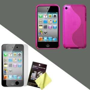  Hot Pink Flex Gel Soft Case / Skin / Cover & LCD Screen 