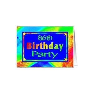  86th Birthday Party Invitations Bright Lights Card Toys & Games