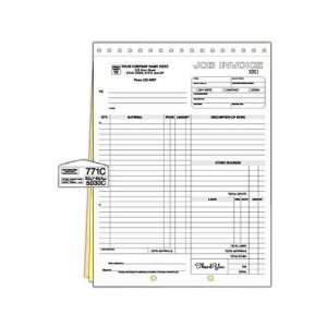  3 part form   Carbonless job order and invoice form, 8 1/2 