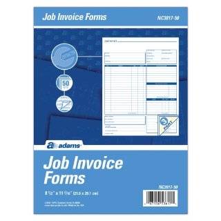 Adams Job Invoice Unit Form, 3 Part, Carbonless, 8.5 x 11.44 Inches 