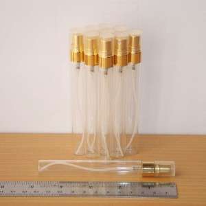 3x 10ml Glass Perfume Bottle Gold Atomizer Spray  