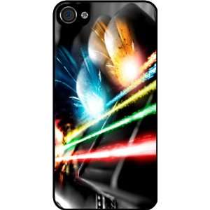  Guitar Rainbow Glow Black Hard Case Cover for Apple iPhone® 4 
