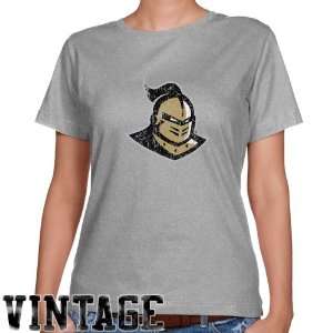 UCF Knights Ladies Ash Distressed Logo Vintage Classic Fit T shirt