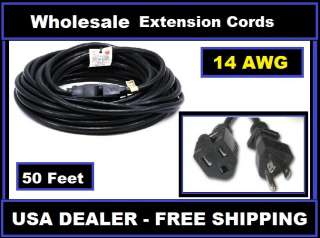  (50 Feet,Foot Long Electric Power Extension Outdoor Cord 14AWG 15 Amp