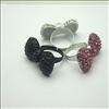 Free P&P jewel 3pcs hellokitty pink & silver & black crystal bow ring 