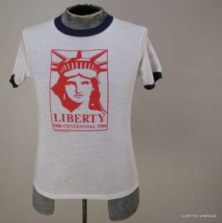 Vtg 80s STATUE OF LIBERTY 1986 NEW YORK 50/50 shirt XS  