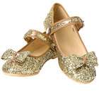 Puppet Workshop Gold Glitter Dress Up Shoes With Bow Little Girls 2