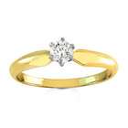   18k Yellow Gold Round Diamond Solitaire Engagement Ring (0.25 ct