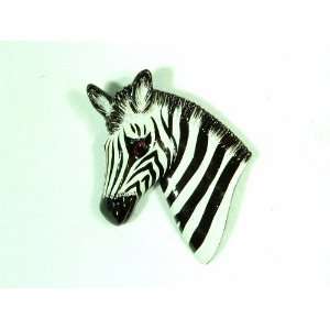   Wholesale Pack Handpainted Zebra Head Pin (Set Of 12)