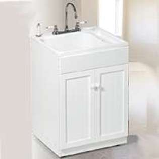 AMERICAN SHOWER & BATH Utility Sink Cabinet Kit Spray By American 