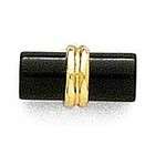 JewelBasket Tie Pin 14k Yellow Gold Round Tie Pin Black Onyx with 