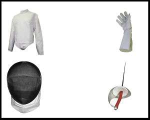 4PC Standard Sabre Set. Jacket,Mask,Glove,Sabre. Small  