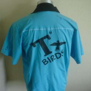 50s T Birds Rockabilly Lounge Retro Bowling shirt L  
