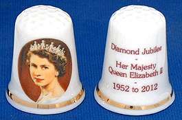 DIAMOND JUBILEE THIMBLE   HM QUEEN ELIZABETH II 1953 (facing left 