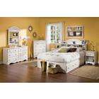 South Shore Summer Breeze Full 7 Piece Bedroom Set in White Wash