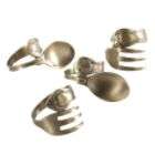 Country Living Set Of 4 Decorative Bronze Fork And Spoon Napkin Rings