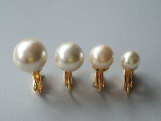 10mm/8mm Water Pearl Earring Clip On 22K GP Yellow Gold  