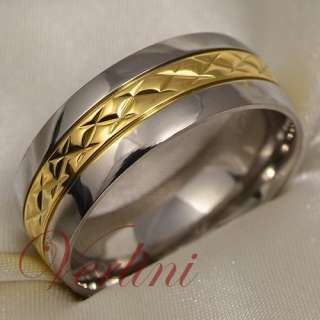 Titanium Mens Ring 14k Gold Wedding Band Bridal Jewelry Size 6 13 
