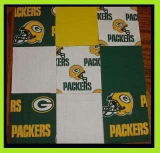 50 4 GREEN BAY PACKERS Cotton Quilt Top Fabric Squares Kit NEW 