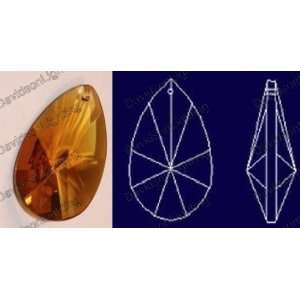Crystal Topaz Tear Drop Lead Color Faceted Sphere 38 mm   1.5 # 873 
