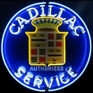  Cadillac Service Neon Sign (Multicolor) (25H x 25W x 4D 