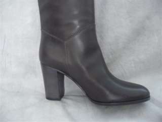 NIB CHANEL GRAY LEATHER KNEE HIGH Pull on BOOTS   size 39.5; 41  