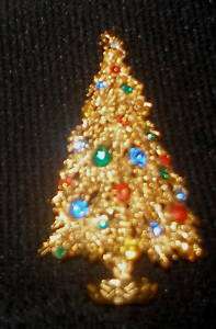 Mode Art Vintage Christmas Tree Rhinestone Pin  