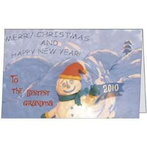 Christmas Holidays Grandma Grandmother Snowman Seasons Greeting Card 