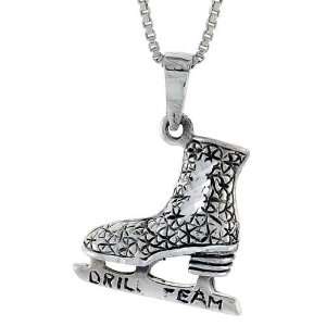  Sterling Silver Ice Skates Pendant, 15/16 in. (24mm 