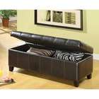 Hokku Designs Luton Bi Cast Leather and Solid Wood Storage Bench in 