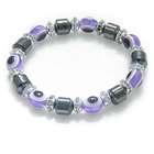   Evil Eye And Protection Magnetic Light Purple Hematite Bracelet