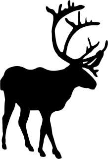 Caribou Elk Deer Decal 3.75x2.5 select color vinyl sticker  
